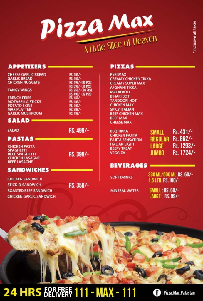 Pizza Max Menu &amp; Deals 2020 Restaurant Menu