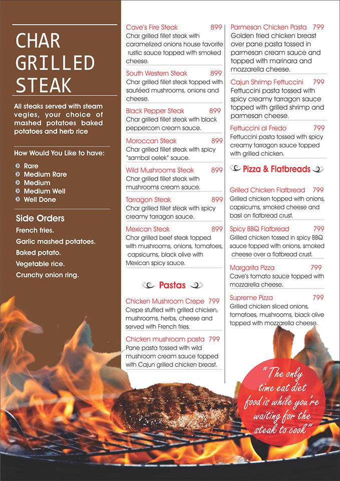 the cave bar and grill byron il menu