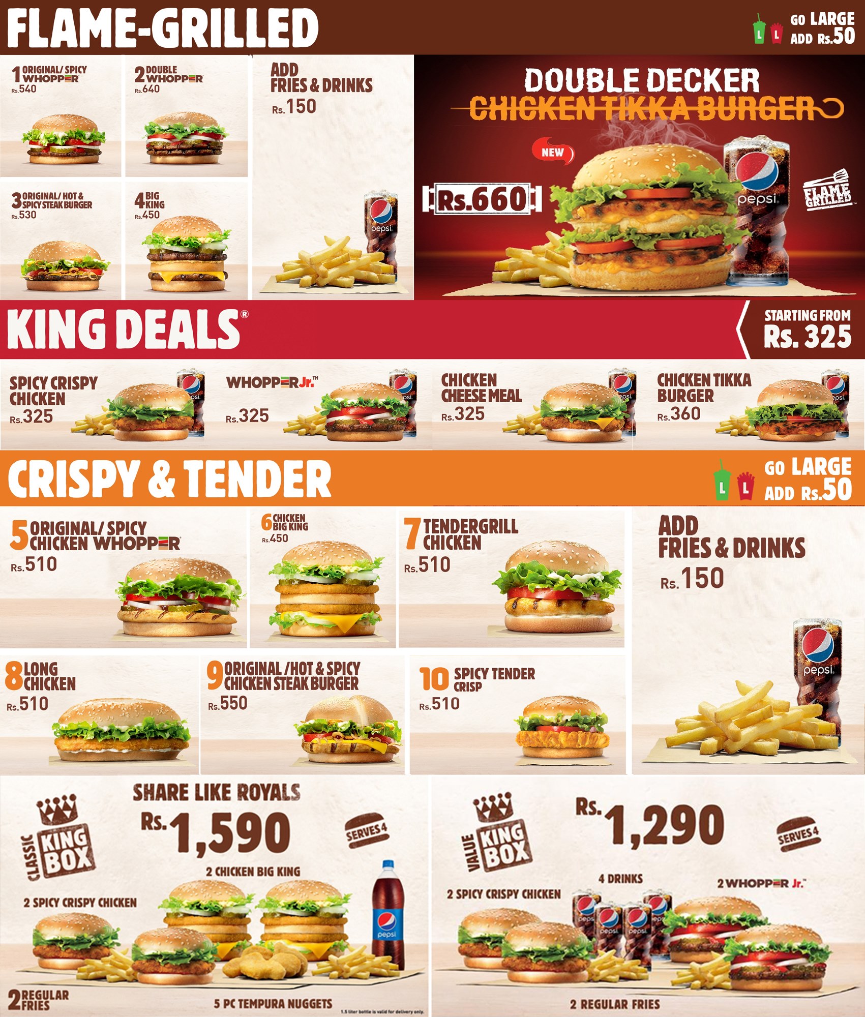Burger King Rawalpindi Restaurant Menu 